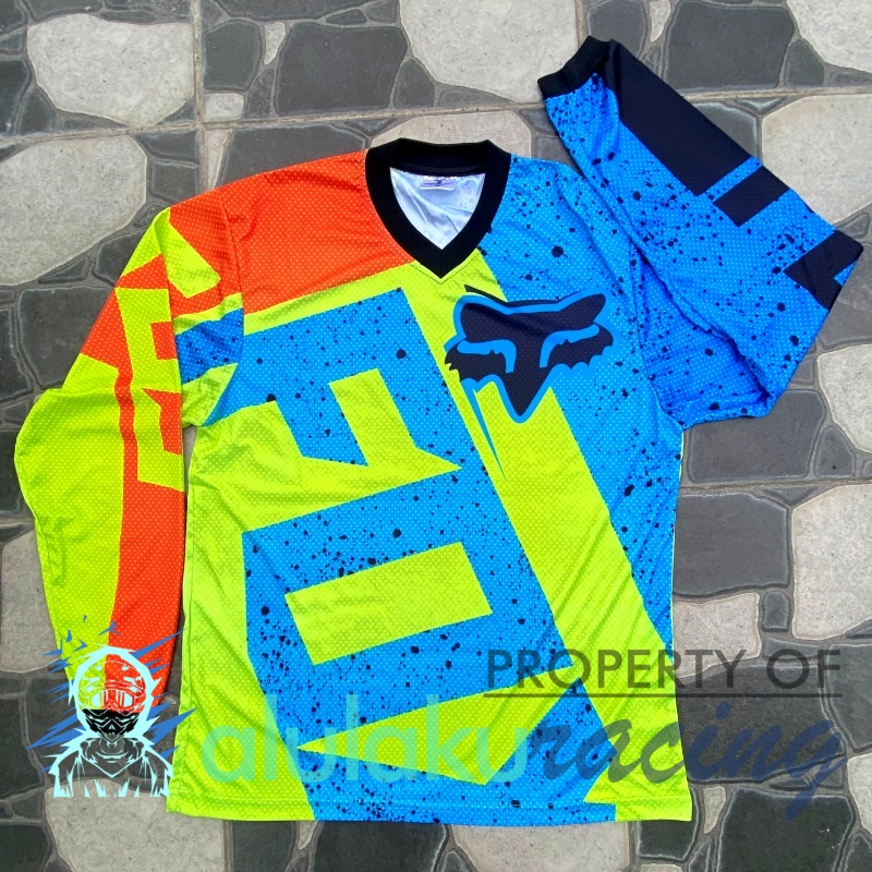 Jersey, Celana, Sarung Tangan &amp; Sepatu Fullprint with Protectors Fullset MX Trail Motocross - Paket Bundling FOCTFG080404-F44