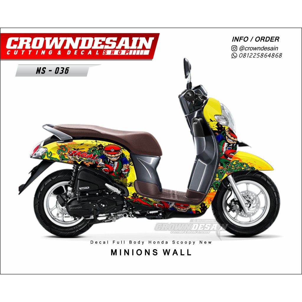 DISKON Decal All New Scoopy MARIO JAGAL KUNING