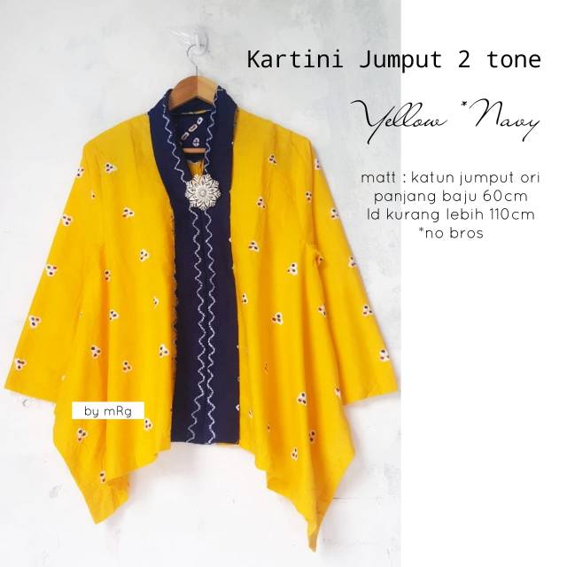 Kartini jumput 2 tone blus  batik  batwing  blouse  kerja 