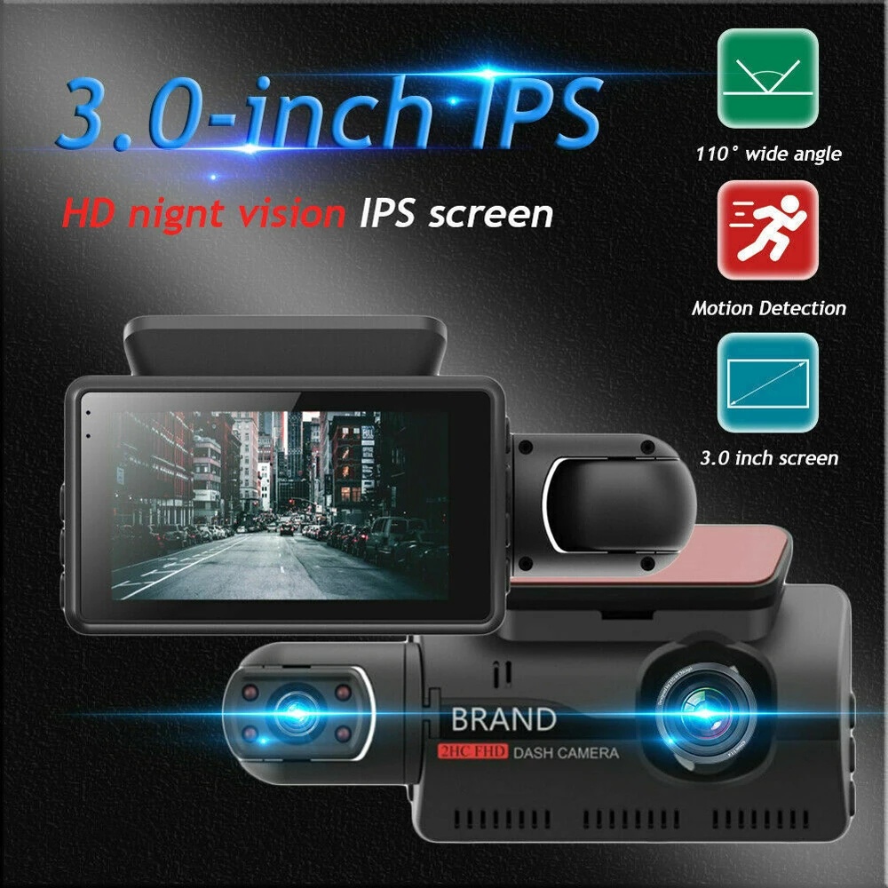Acroder Dash cam 1440P 3&quot; IPS Screen front built-in night vision Loop Recording
