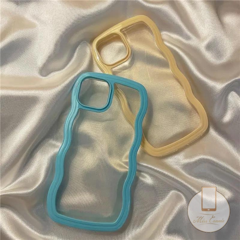 Casing Tepi Bergelombang Simple Mewah Untuk Redmi 12C 9 9A 10 10A 9C 9T Note11 Note10 Note9 Note8 Note 11s Note 10Pro Max Plus Macaron Warna Permen Padat Murni Transparan Bening Soft Case