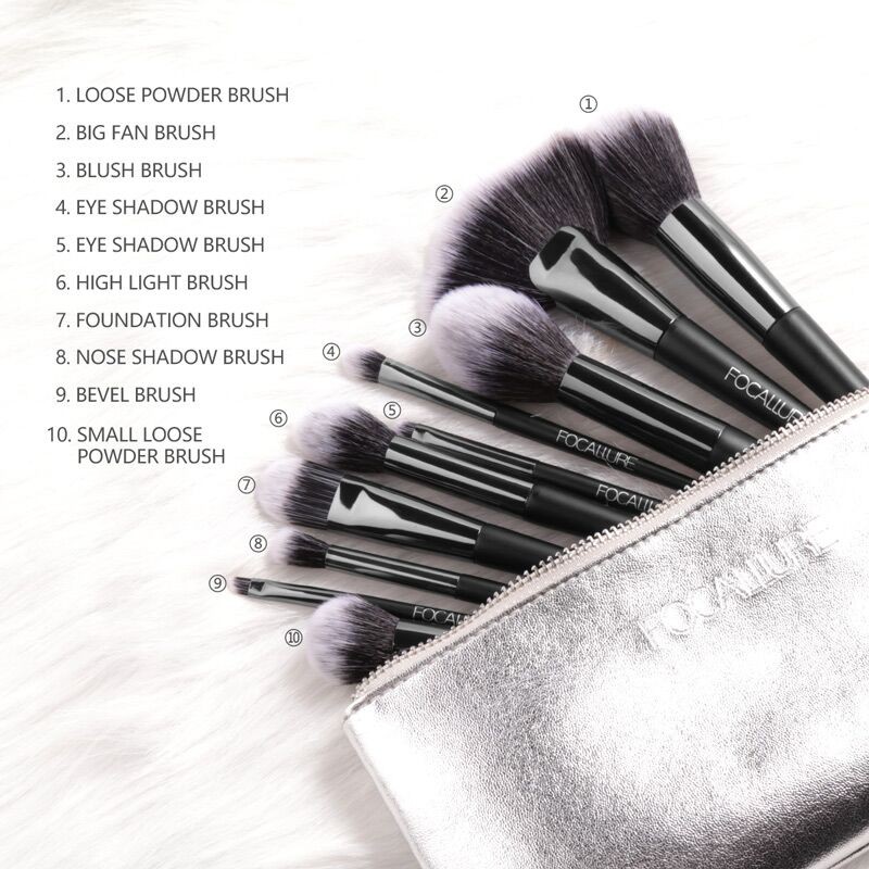 Official Distributor Focallure Make Up Brush Set FA70 Set Kuas Make Up Brush Makeup Set FREE POUCH