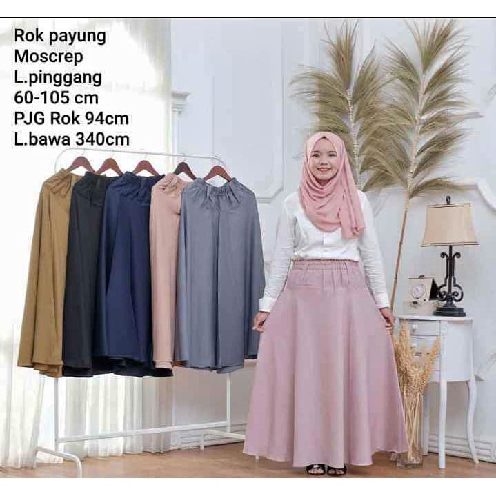 ROK PAYUNG PANJANG PLISKET KERJA JUMBO BAWAHAN WANITA skret KATUN GABARDIN MURAH wolfis span rempel