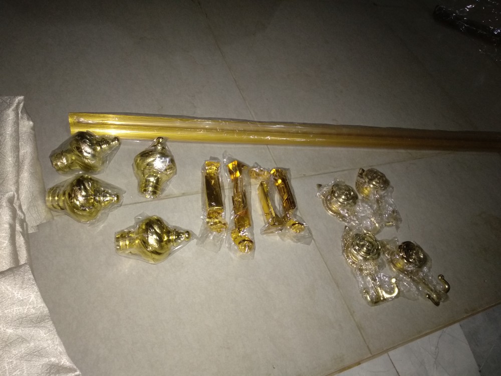 Promo!!! Rel Goden /rail Korden /gantungan Gordyn /batang Gorden Motif Garis Dan Motif Kristal