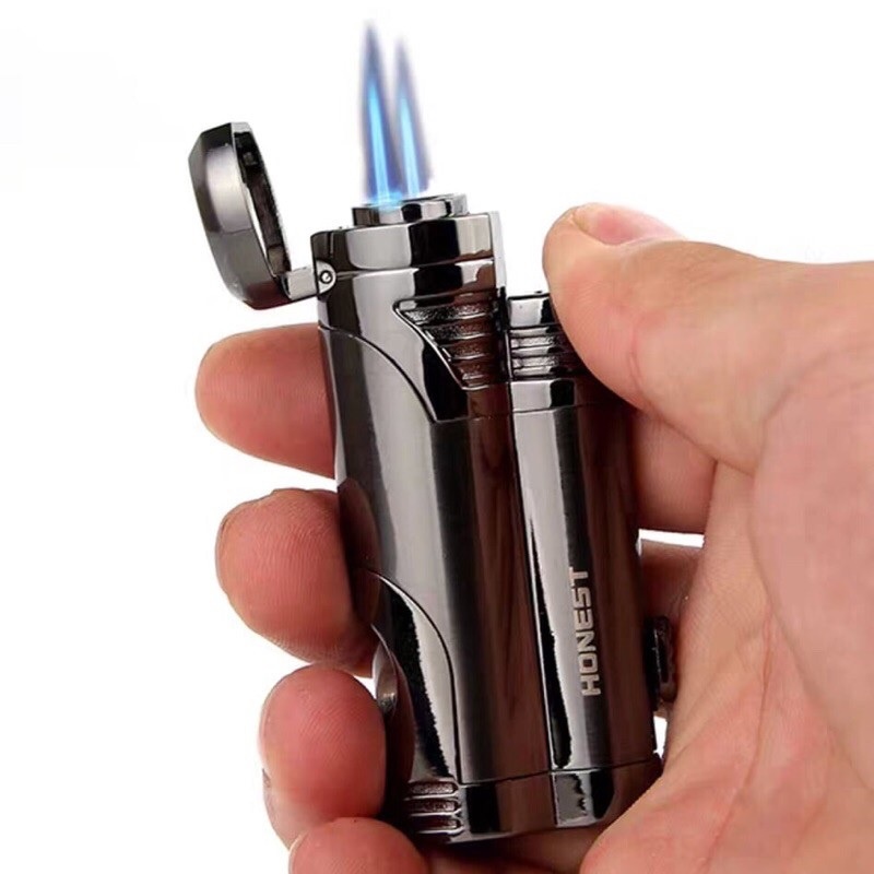 HONEST BCZ359 - Torch Butane Lighter 2 Jet Flame Korek Api Tahan Angin