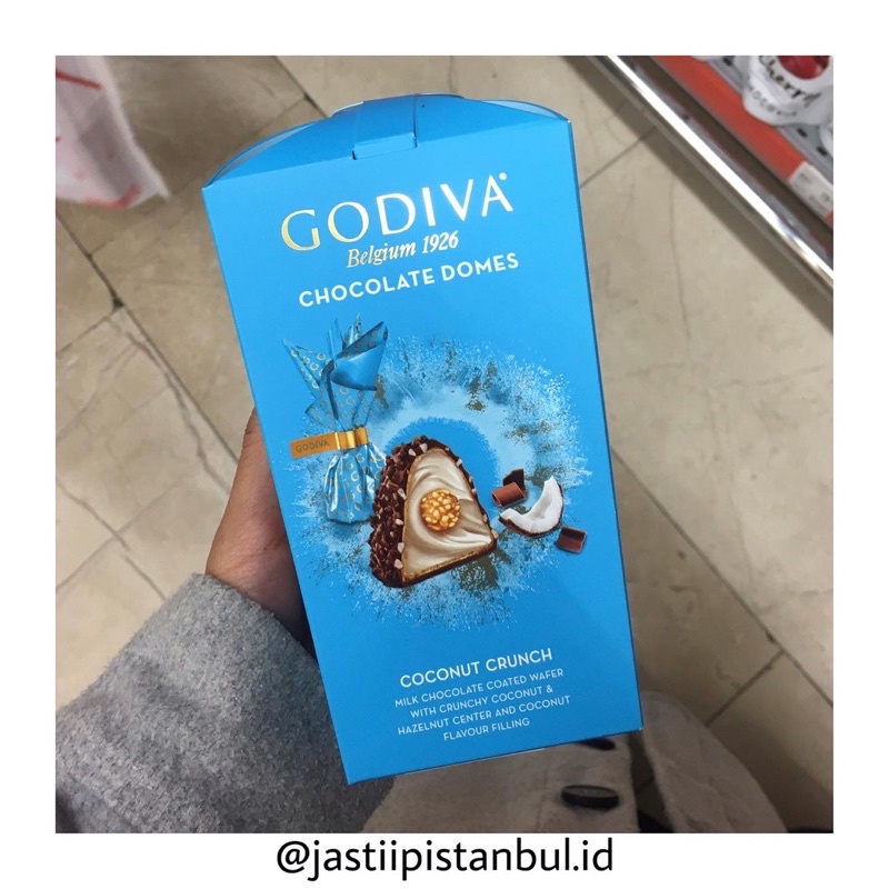 

Coklat Turki Godiva (Kotak) *Double Chocolate, Coconut Crunch, Crispy Hazelnut & Crispy Hazelnut with Coconut Crunch*