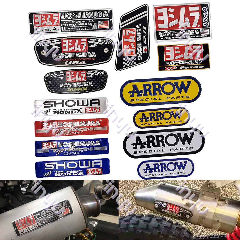 YUSHIMURA Stiker Decal Tahan Panas Bahan Aluminium untuk Knalpot Motor / Mobil