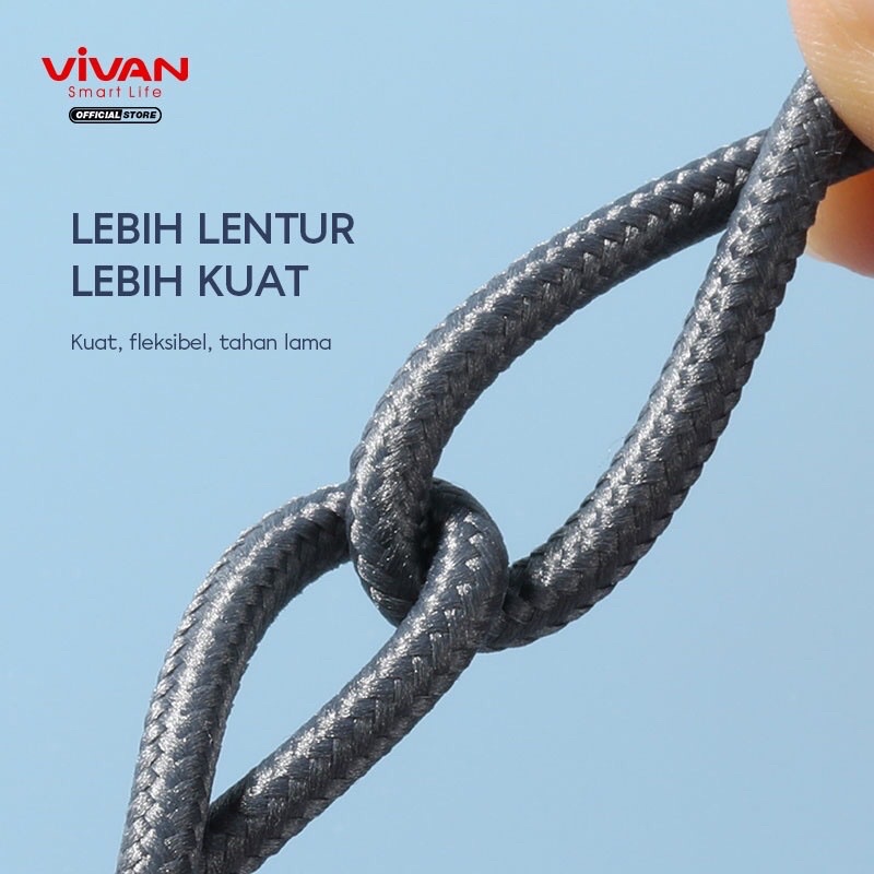 VIVAN BWC-100S Kabel Type C Kabel Data Fast Charging 3A Gaming Siku Panjang 1M - Garansi 1 Tahun