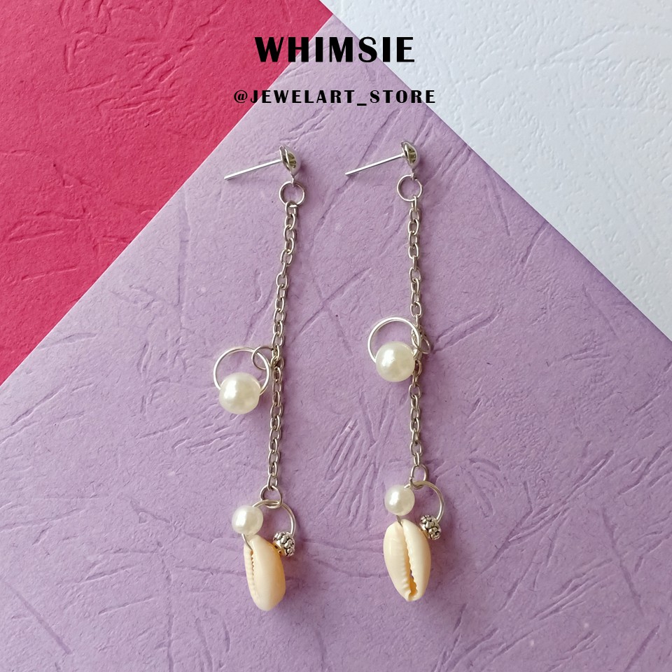ANTING MUTIARA WHIMSIE AKSESORIS KOREA ANTING GANTUNG KEONG