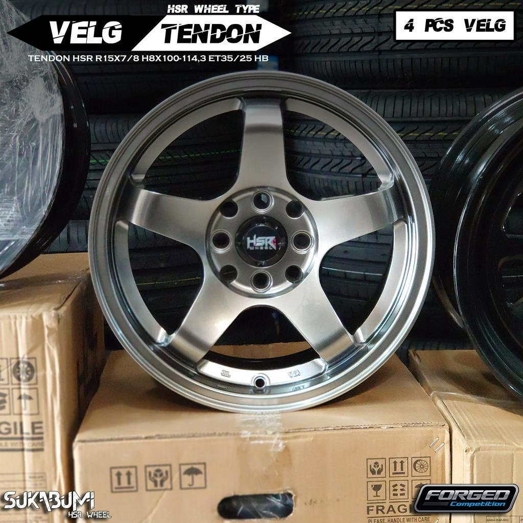 Velg Mobil Palang 5 Racing Look HSR Wheel Type Tendon R15 Untuk Starlet, Corolla, Altis, Vios, Yaris