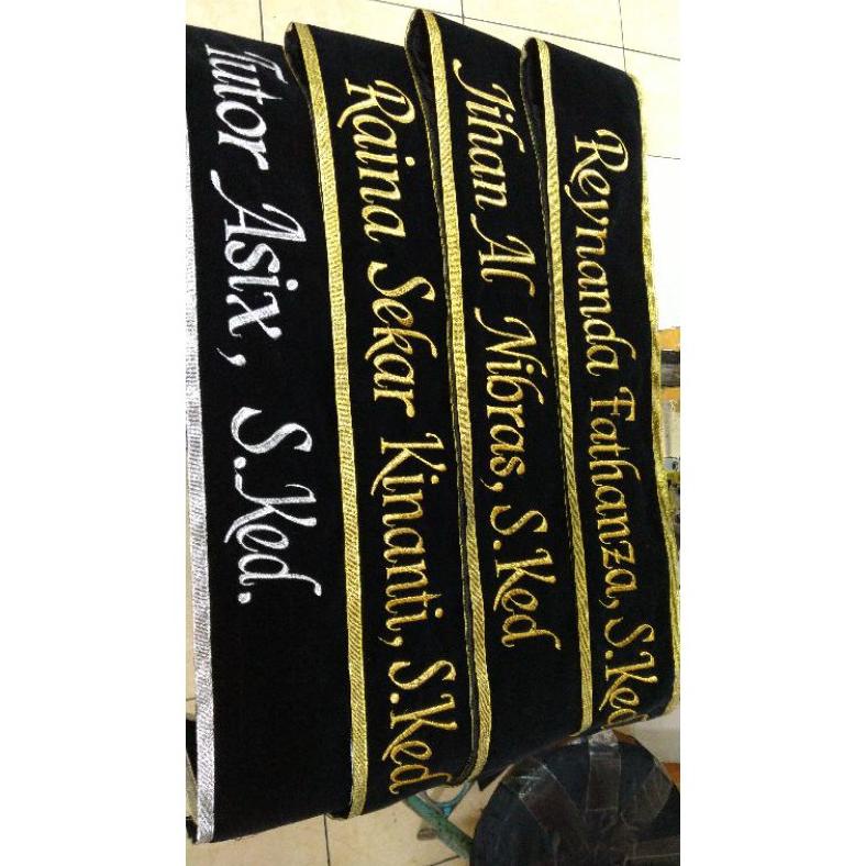 Slempang Wisuda Bordir /Selempang Wisuda Beludru Bandung Express/Aksesori Wisuda/Selempang Murah/Cep