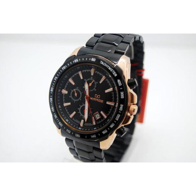 Diskon Jam Tangan Pria Mirage 8305Ph Hitam Rosegold Terbaru