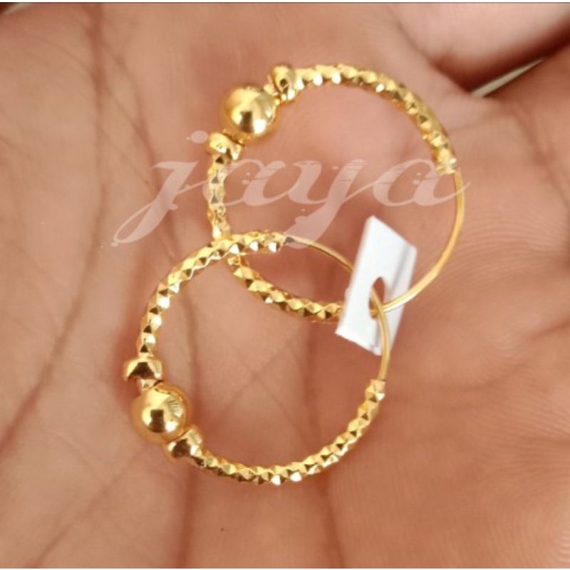 anting emas murni 24 karat asli emas muda( free surat nya dan dompet)