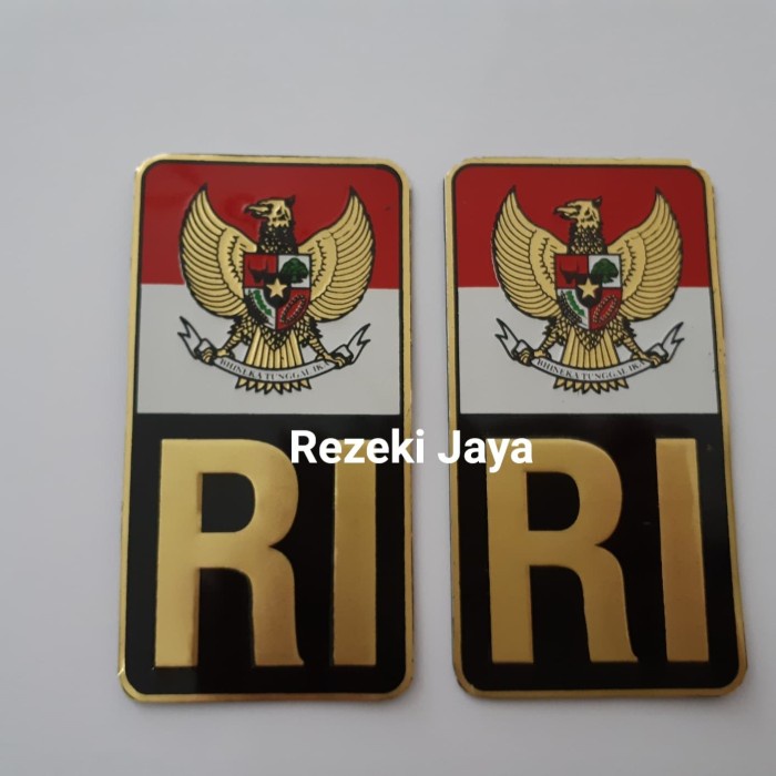 Sticker Stiker Emblem Garuda RI Plat Mobil Motor sepasang Kwalitas Ok TERMURAH