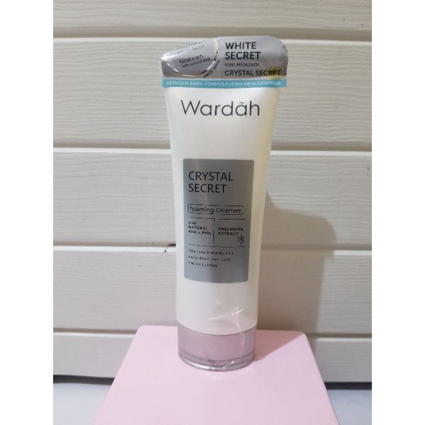 Wardah facial wash white crystal secret foam cleanser