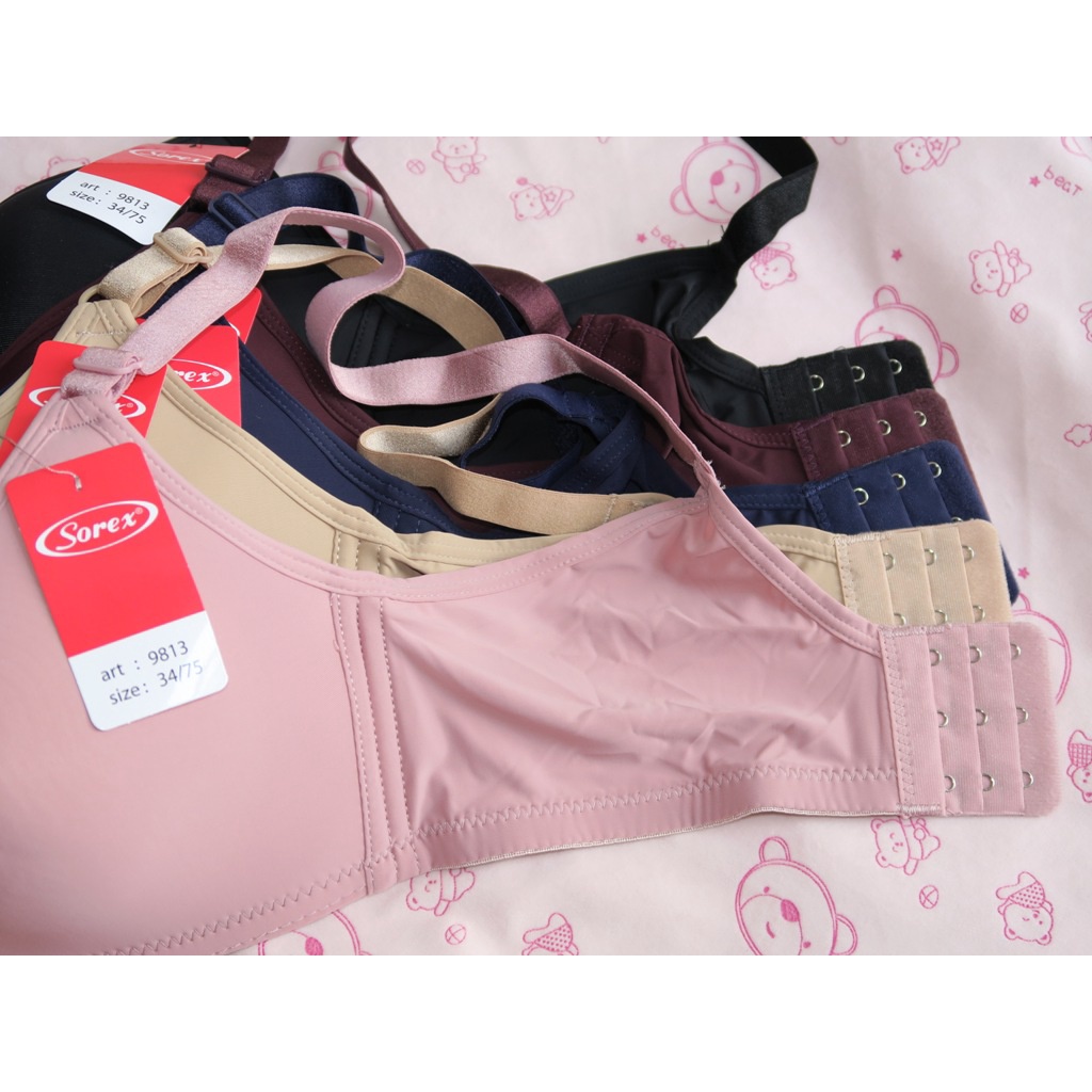 SOREX BH Bra Tanpa Kawat Bahan Silky Soft Big Cup Setara Cup B - C / BH Sorex 9813 dan 34192 / BH Cup Besar