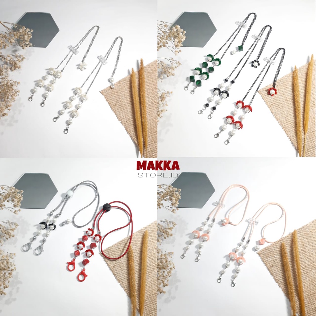 [New] Konektor Masker Hijab Mutiara Adjustable / Adjustable Strap Mask / Kalung Masker Tali Elastis 