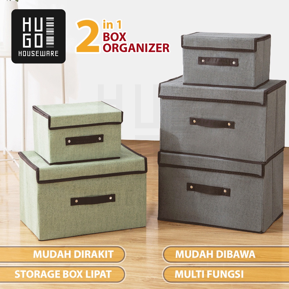 HUGO Storage Box 2in1 Organizer Tempat Penyimpanan Baju Mainan Dokumen