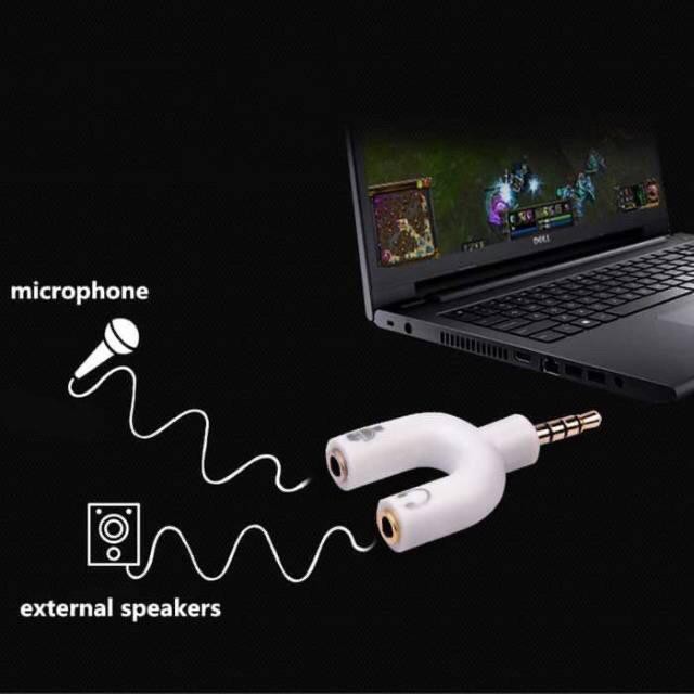 Spliter U Audio Jack 3.5 mm 2in1 Mic Dan Headset Male To Female Spliter U