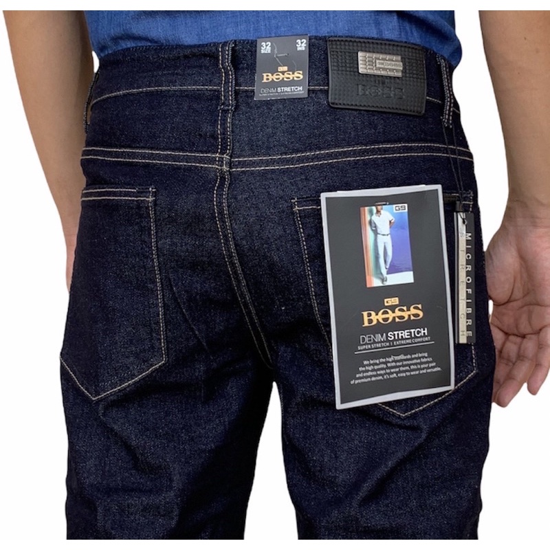 Celana Pria Jeans Original BOSS Standar Ngaret Biru Jeans stretch - Regular Fit,Stretch Denim ORI