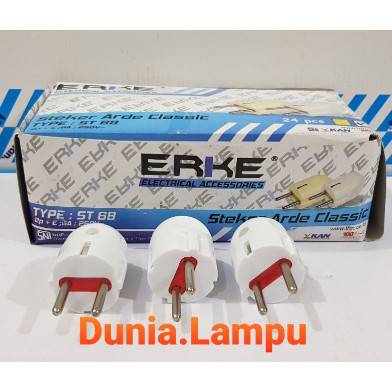 Paket 24 pcs Steker Arde Erke / 1 Box Colokan Bulat Erke