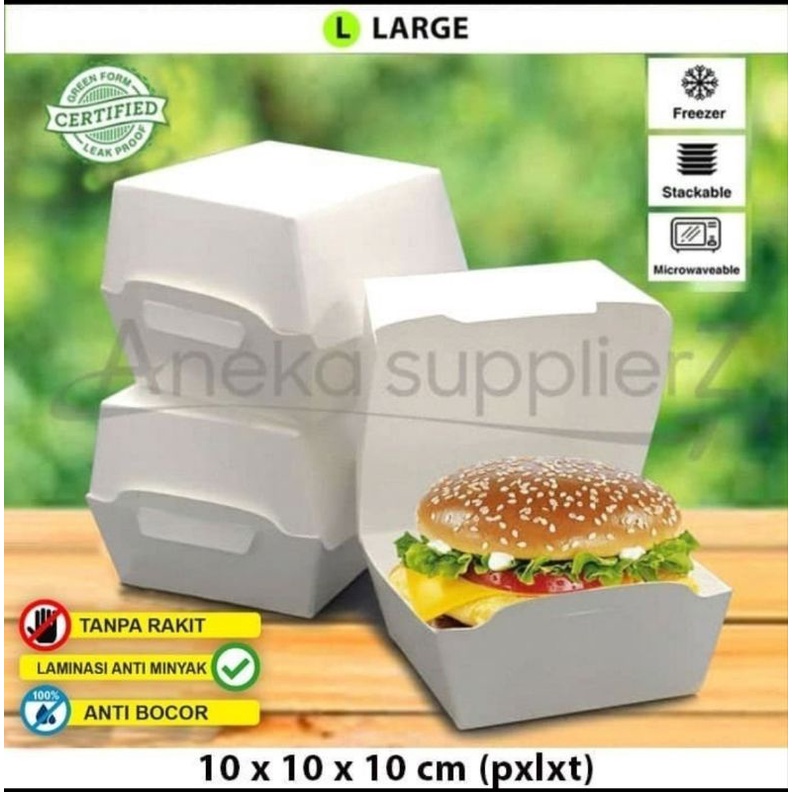 

box burger L tanpa rakit 10x10x10cm 4pcs