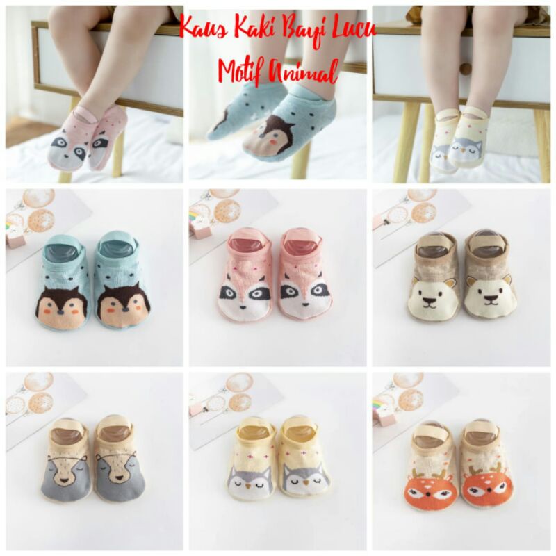 Kaus Bayi Motif Lucu Animal Anti Slip