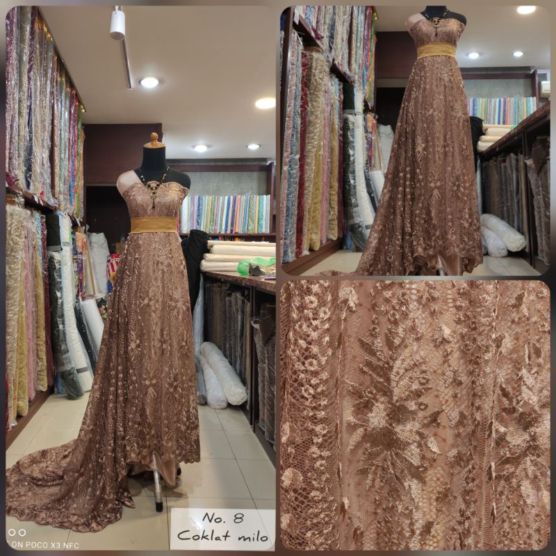 Kain Tile Kebaya Spyder Chantily Akar Payet Dress CODEABC1279-1