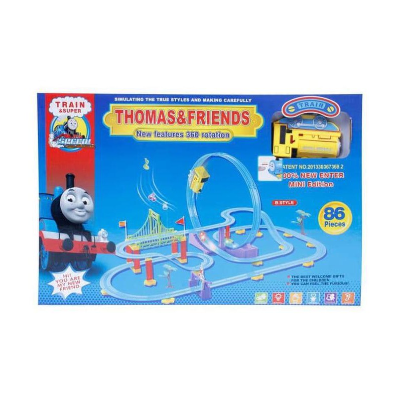 Mainan Anak Thomas and Friends 360 Rotation Roller Coaster Mini 86 Pcs