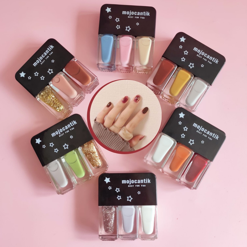 3IN1 KUTEK HALAL KUTEKS 3 TONE KUTEK KOREA Cat Kuku muslimah Gel Nail polish MOJOCANTIK