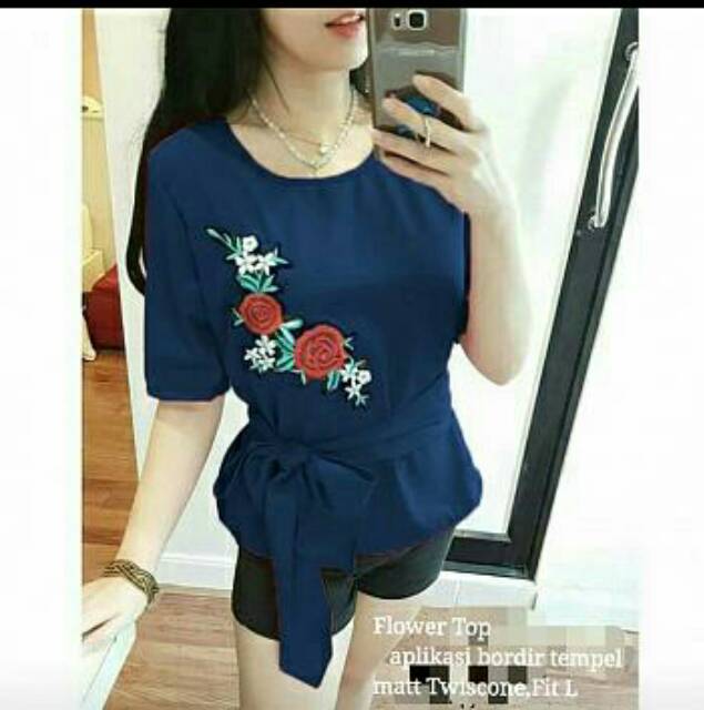 NS flower top / Atasan wanita bunga kekinian /atasan wanita terbaru (Tersedia 4 warna)