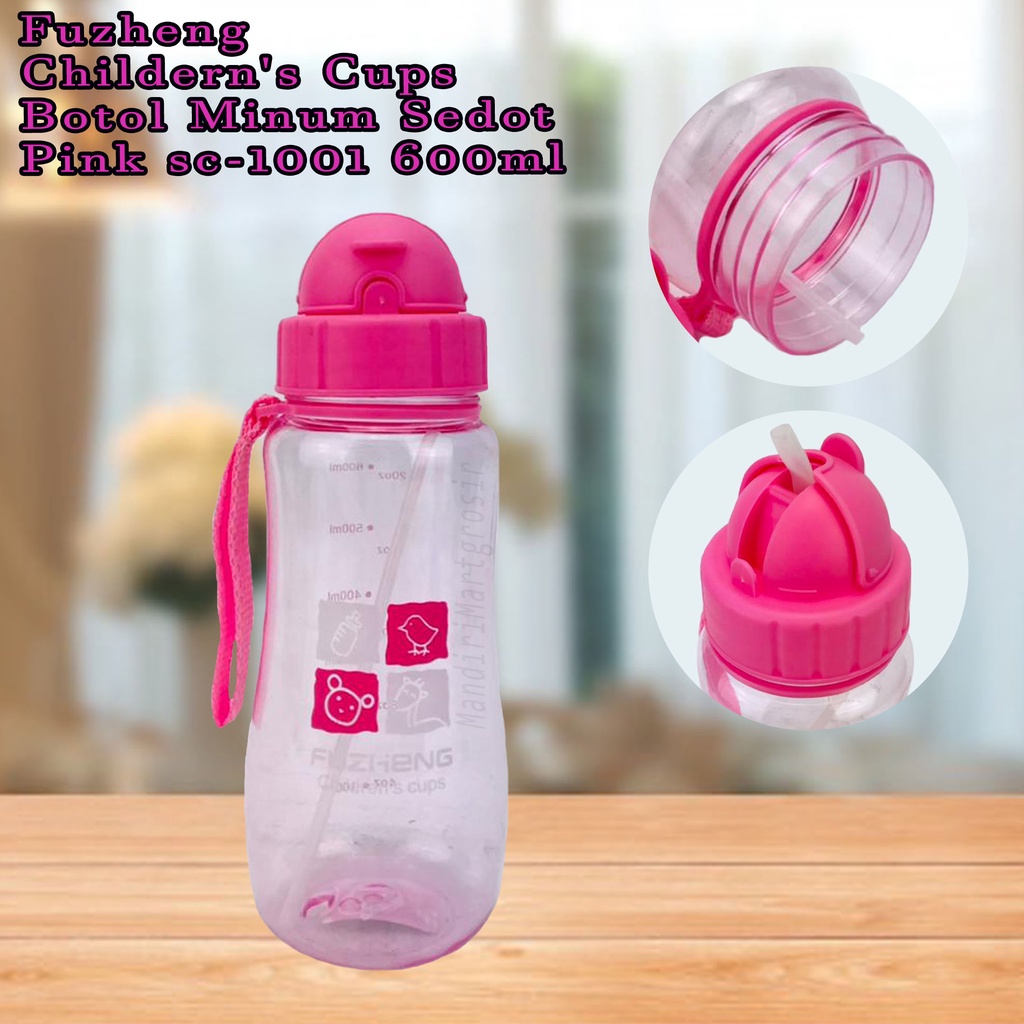 Botol Minum Anak sedot* Childern's Cups * Botol minum * Motif Pink SC-1001 * 600ml