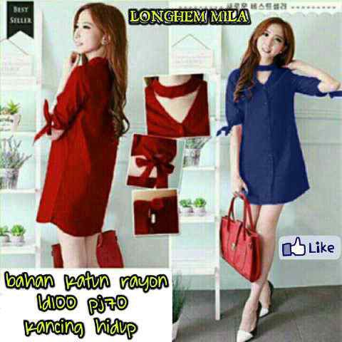 DRESS LONGHEM MILA/ TERLARIS/ TERPOPULER