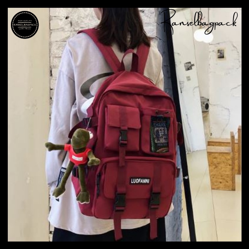 Tas Ransel Backpack Punggung Sekolah Kekinian Terbaru Murah Casual Simpel Elegan Pria Wanita