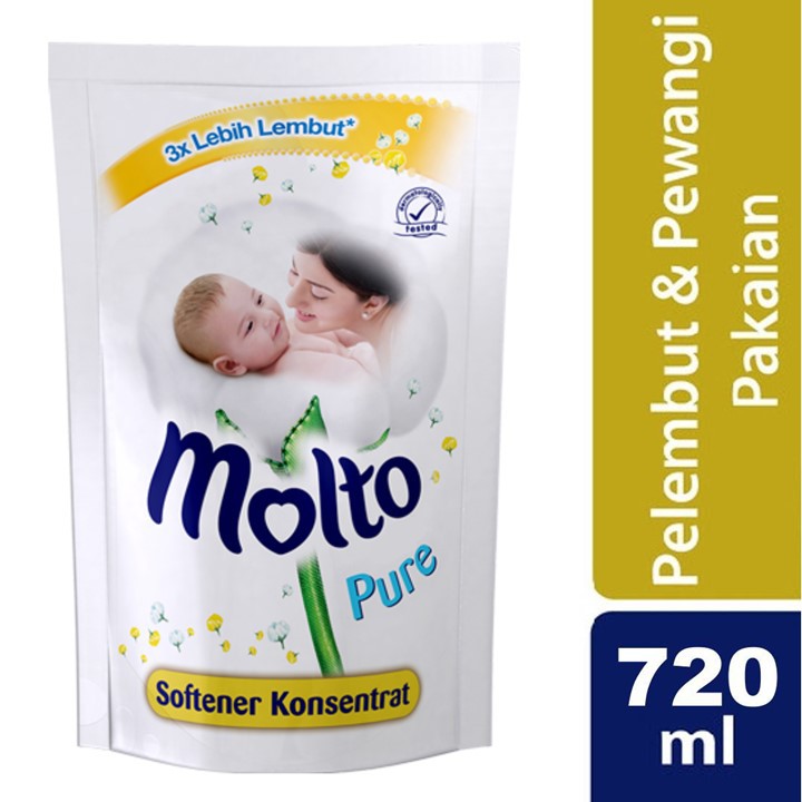 Molto Pelembut Dan Pewangi Pakaian Pure 720 ml - Softener Pelembut