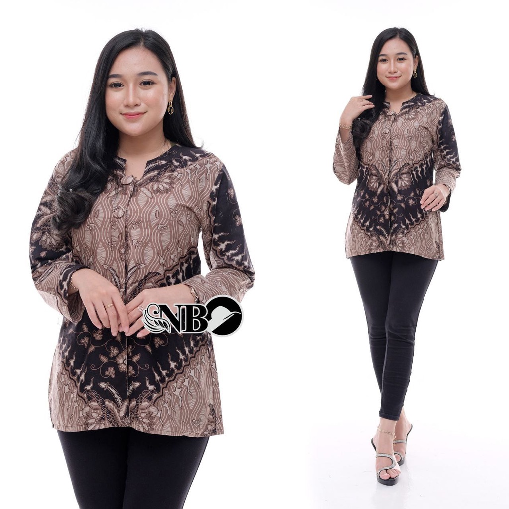 BATIK WANITA BLOUSE KERJA BLUS KANTOR ATASAN BATIK MODERN