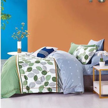 Bedcover Set Katun Jepang 160x200 Motif Daun
