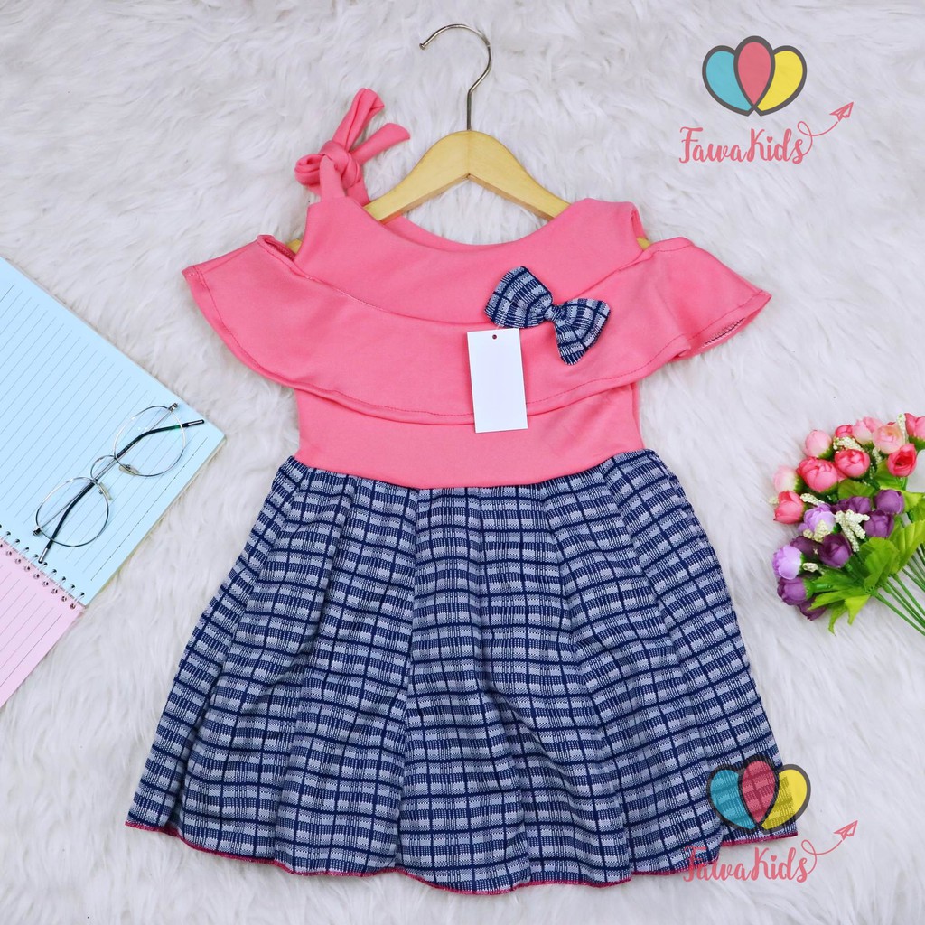 Dress Rachel Uk 2 3 Tahun Dres Model Baju Anak Perempuan Gaun Pesta Polos Motif Export Quality