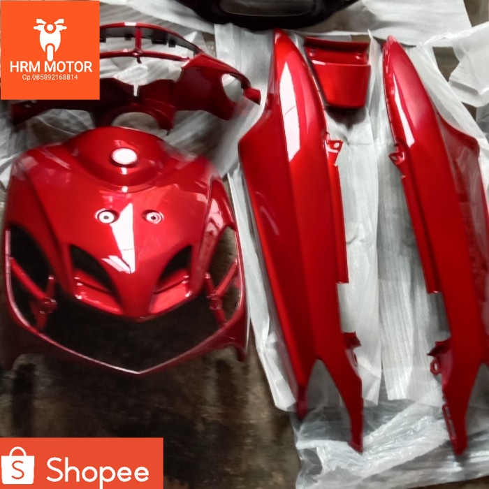 cover body Mio smile warna merah marun