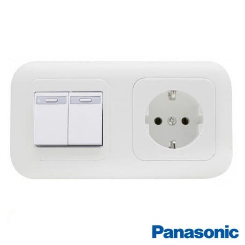 Stopkontak Panasonic Non CP Dan Saklar Seri 2 gang double WEJ5531 WEJP11312