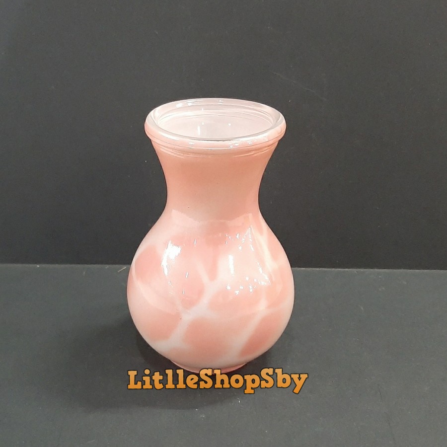 Gelas Kaca Unik Vas Botol Kaca Merah Muda Pink Marble Blirik Loreng