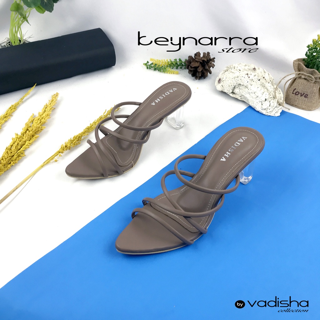 VADISHA IVANA Sendal Wanita, Sendal Heels/ Sendal Hak Kaca 7cm CM-207 By.Keynarra Store