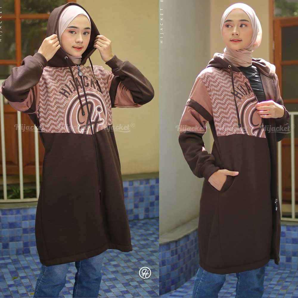 Jaket Jacket Jeket Hoodie Wanita Cewek Cewe Muslimah Hijaber Hodie Hijacket Hijaket Kekinian Arabela-5