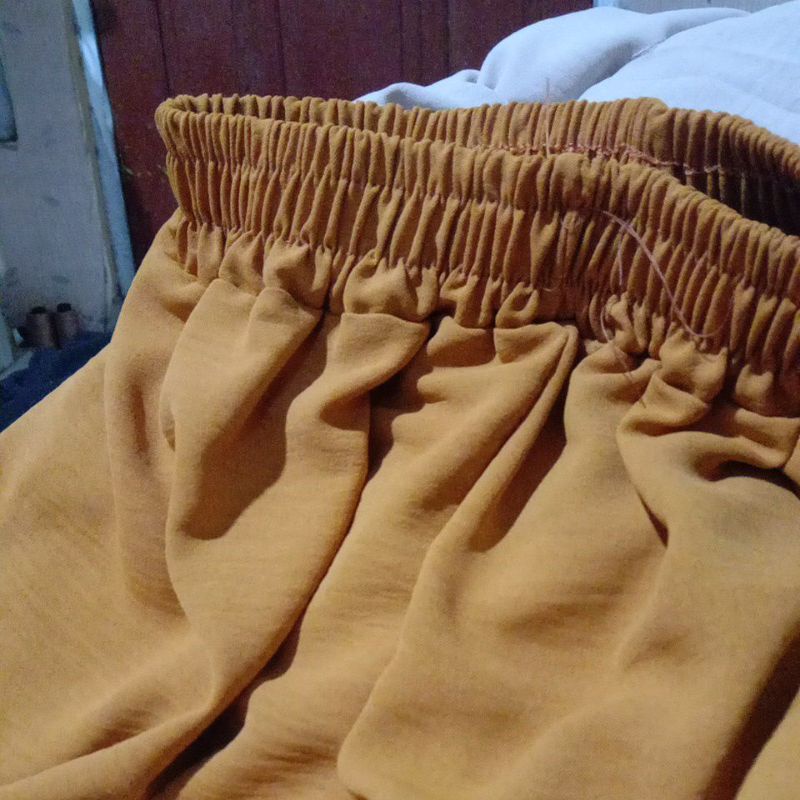 Kulot cringkel airflow //Kulot panjang-Mustard