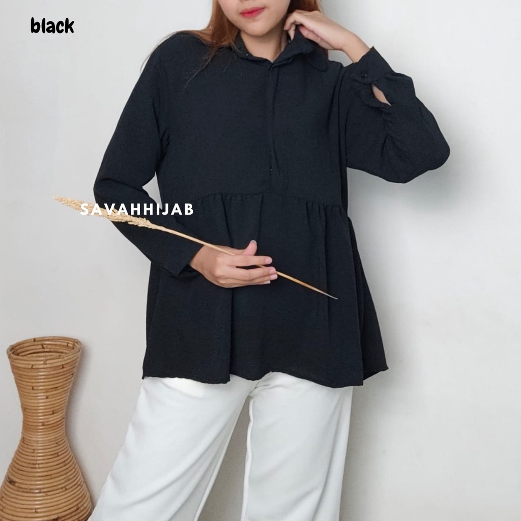 SAVAHHIJAB - 6796 CALLISTA BLOUSE/BLOUSE CRINKLE/BLOUSE WANITA