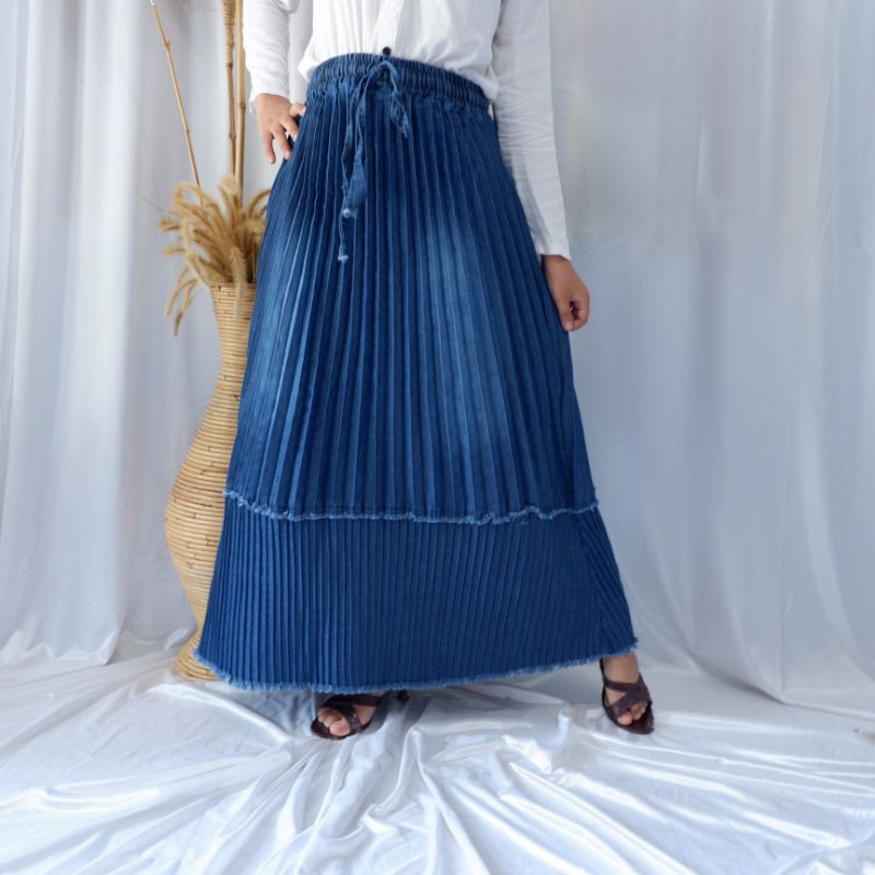 ROK JEANS PLISKET / JEANS PLISKET SKIRT Variasi Sambungan