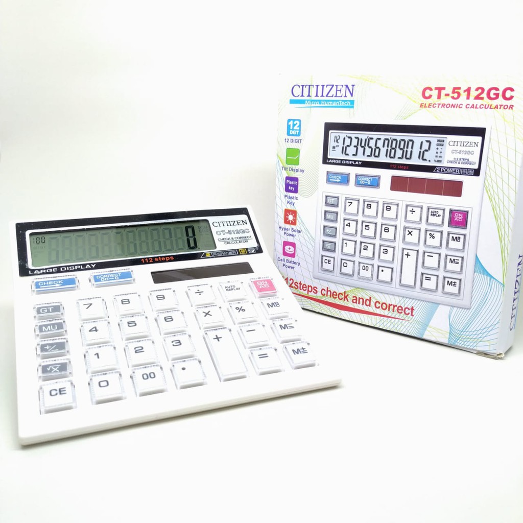 Promo COD Kalkulator Citizen CT 512GC Warna 12 Digit KUALITAS TERBAIK Baru Laris