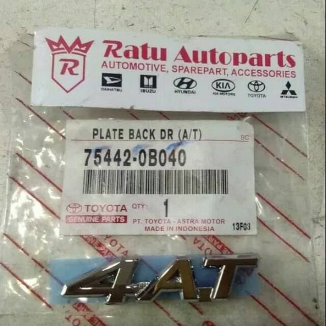 Emblem Tulisan 4AT Automatic Toyota Avanza Kijang