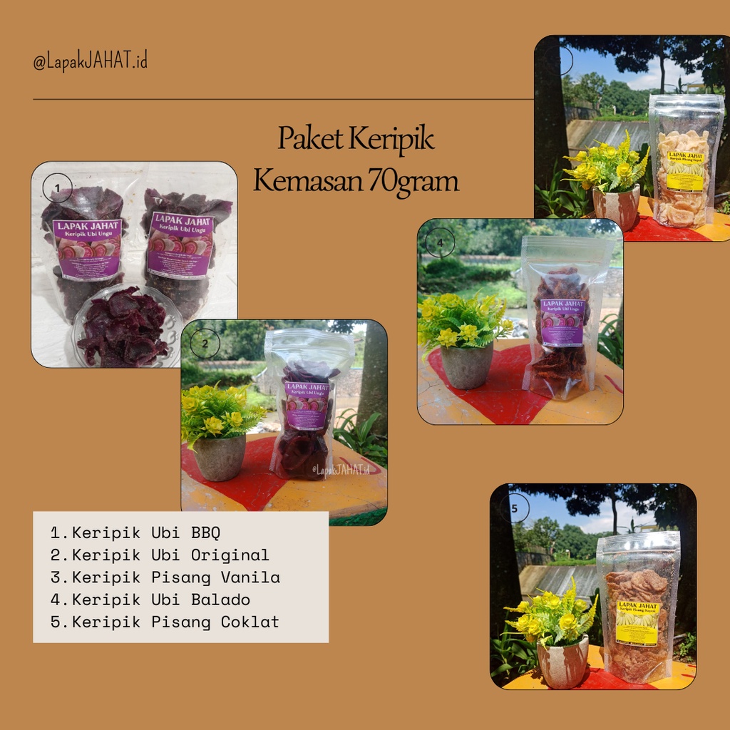 

Paket Lengkap Keripik LapakJahat Kemasan 70gram