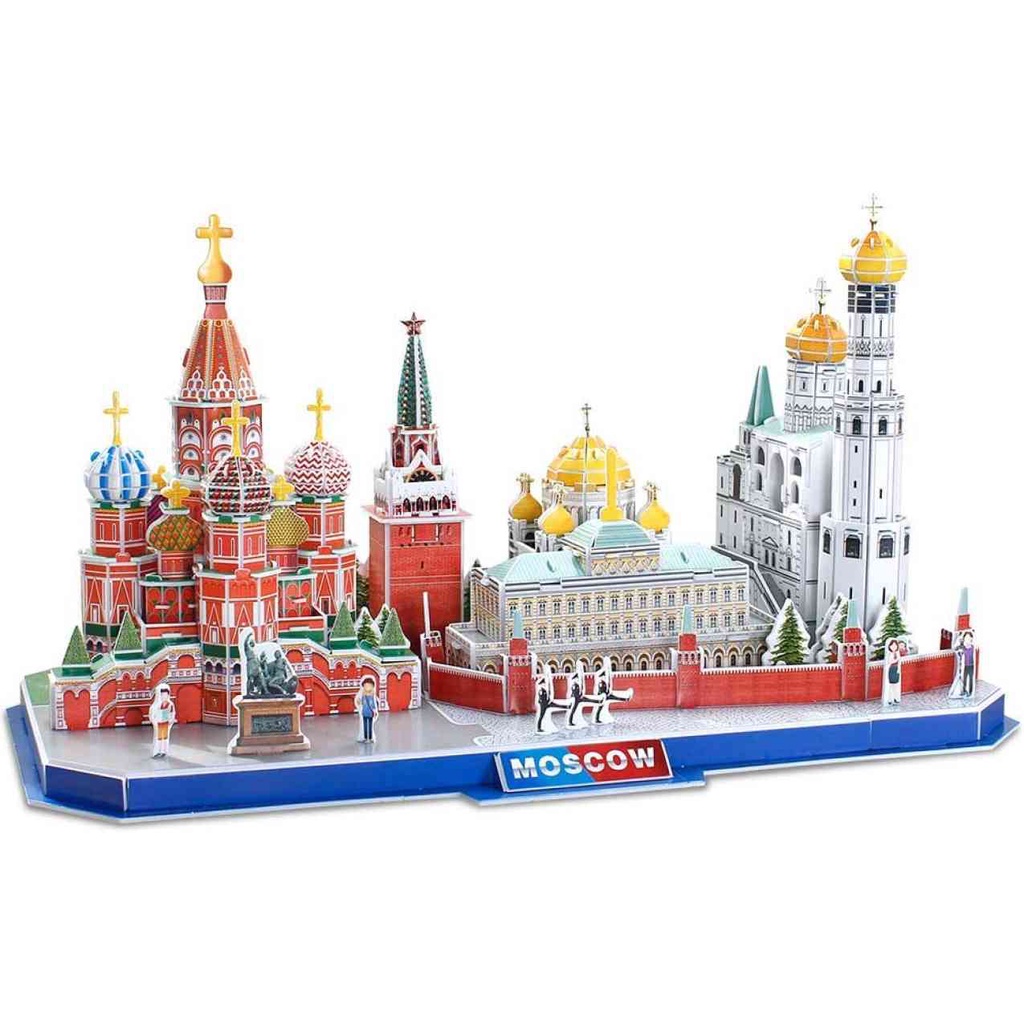 Cubicfun CityLine Moscow - Cubic fun Moskow - Koleksi Pajangan Rumah DIY - Puzzle Miniature Bangunan Terkenal Dunia - Pazel Bangunan Terkenal